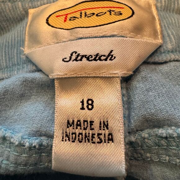 Talbots Straight Leg Stretch Blue Corduroy Pants Plus Size 18 - Picture 7 of 8